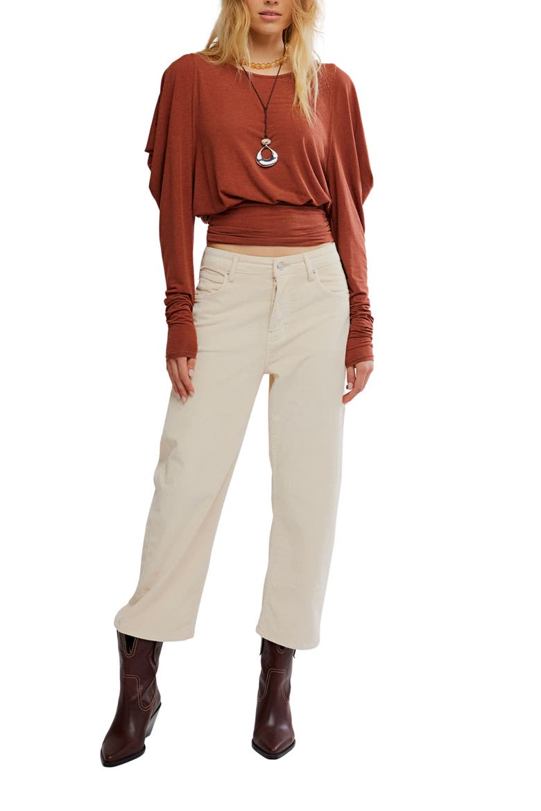Moxie Draped Jersey Top, Alternate, color, BRICK WALL
