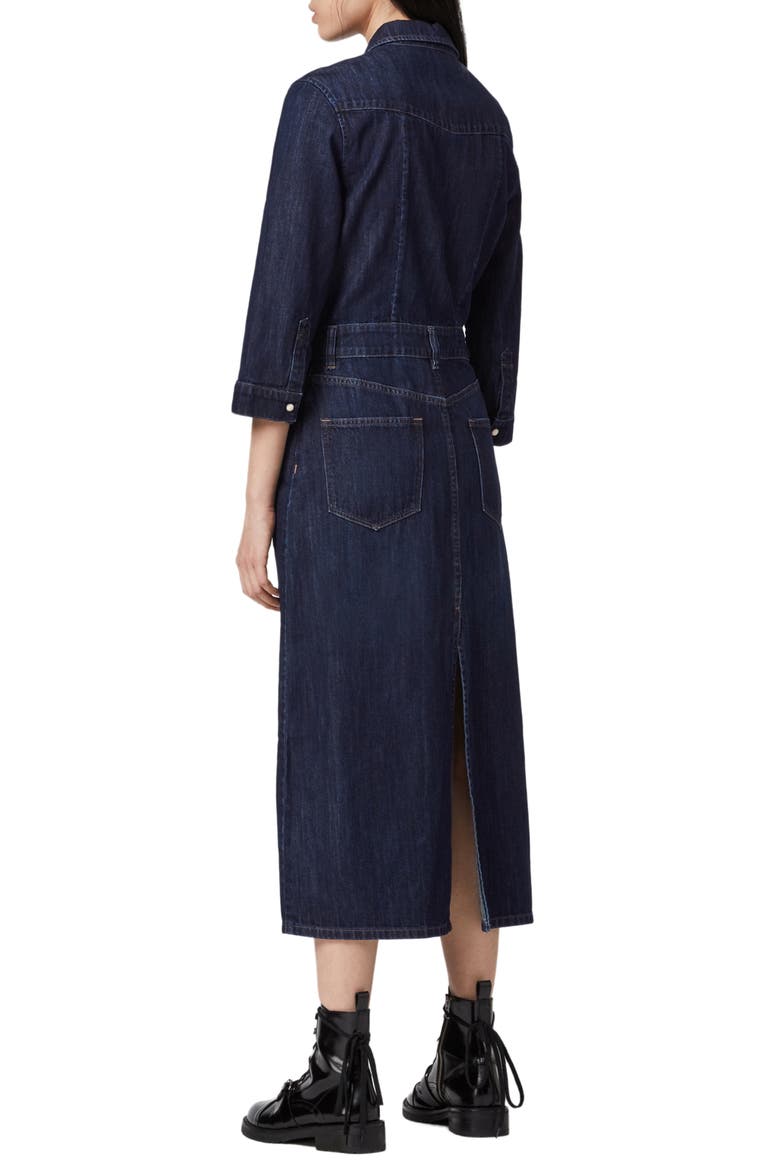 Polly Denim Midi Dress, Alternate, color, DARK INDIGO BLUE