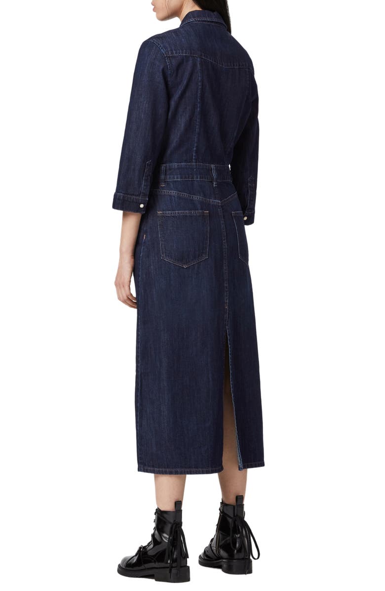 AllSaints Polly Denim Midi Dress, Alternate, color, 