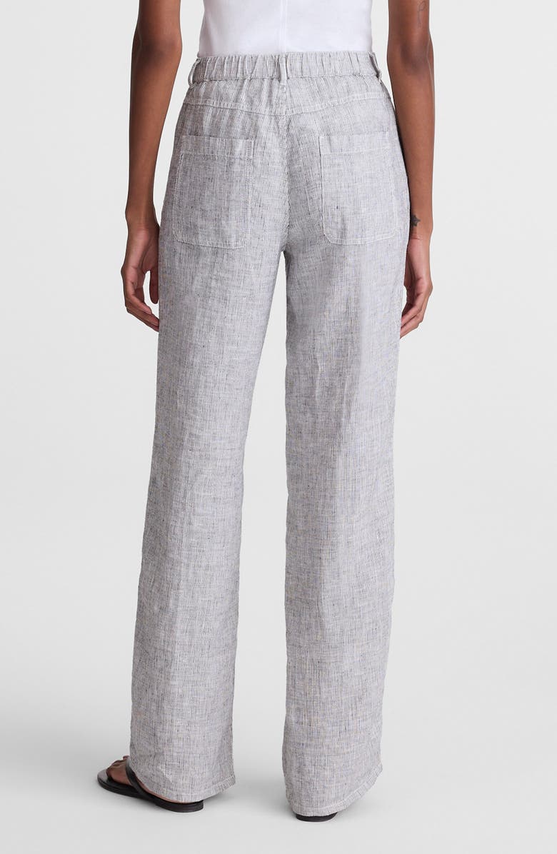 Madewell The Zoe Relaxed Straight Pants, Alternate, color, Black White Mini Stripe
