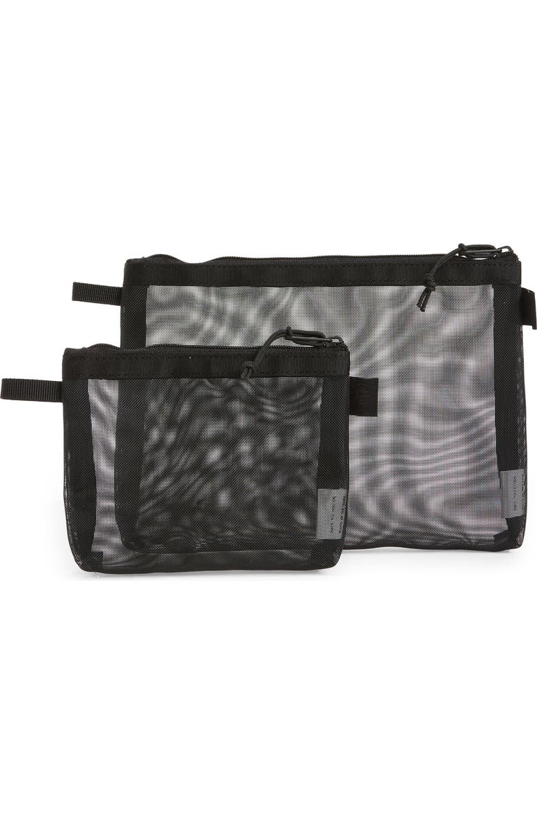 Baboon to the Moon Set of 2 Monomesh Pouches, Main, color, Black