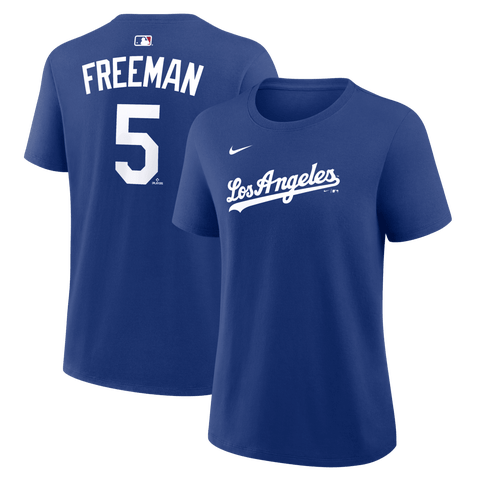 Women's Nike Freddie Freeman Royal Los Angeles Dodgers Name & Number T-Shirt
