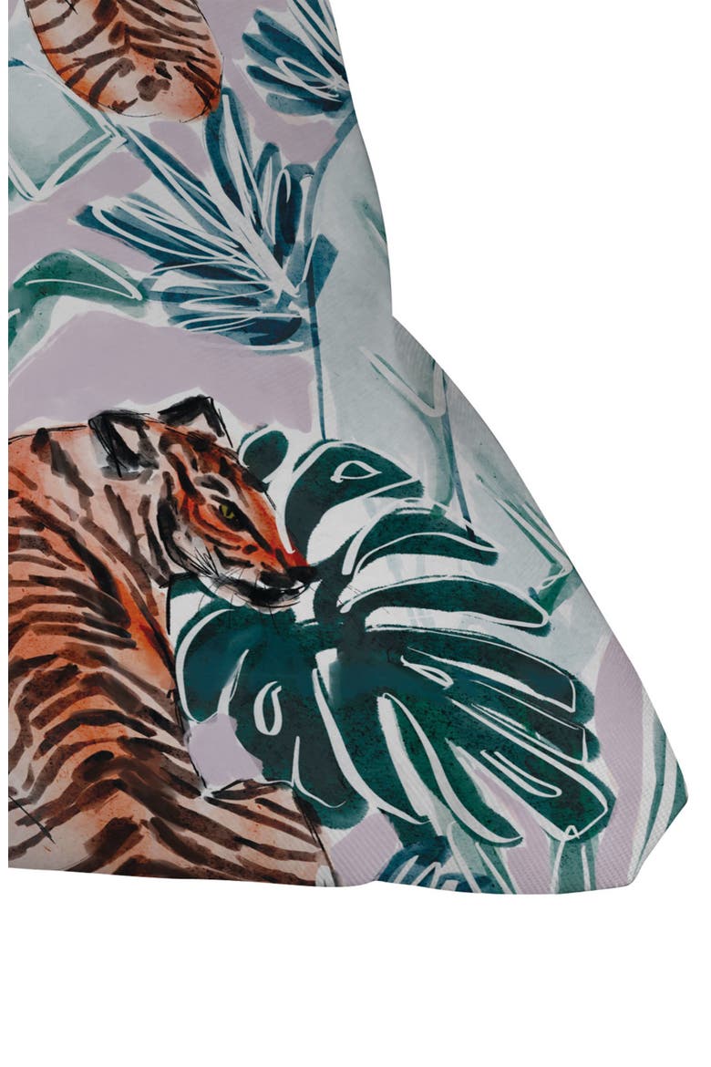 Stripe & Lobster Print Throw Pillow, Alternate, color, MULTI TIGER