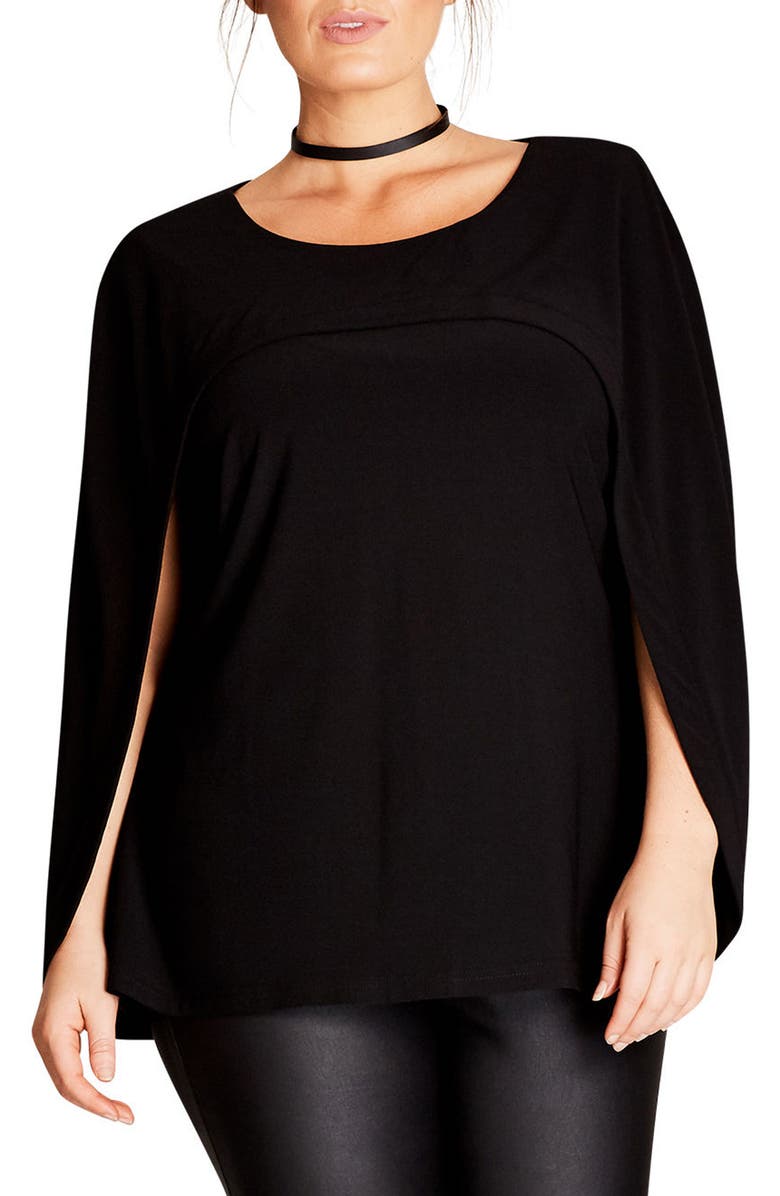 City Chic Cape Top, Main, color, 