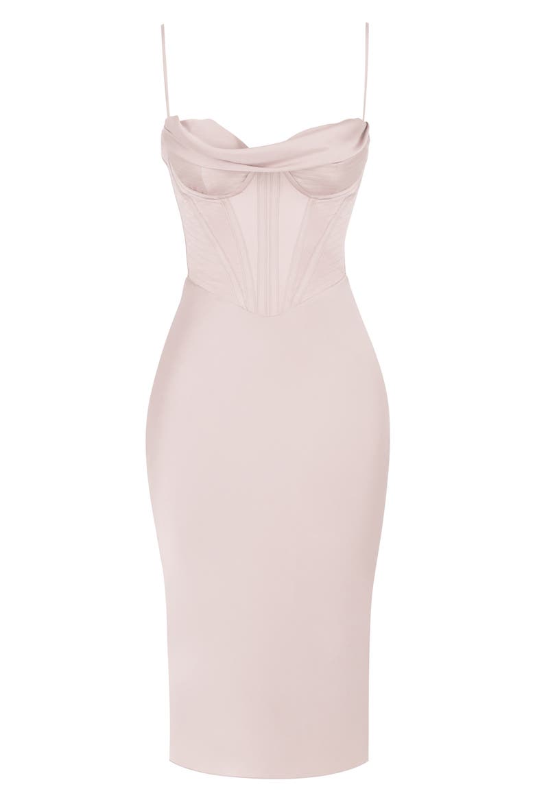 Myrna Corset Satin Slipdress, Alternate, color, CRYSTAL