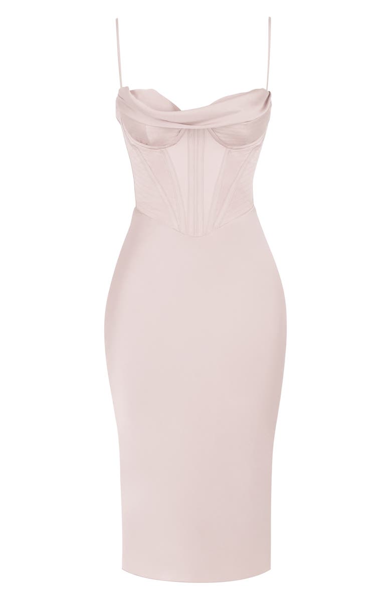 HOUSE OF CB Myrna Corset Satin Slipdress, Alternate, color, Crystal