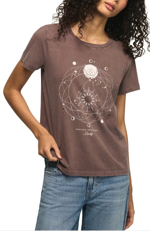 Embellished Celestial Graphic T-Shirt