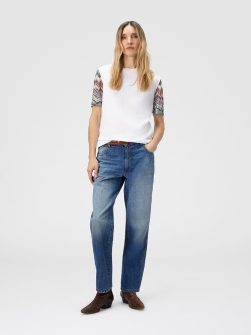 Missoni Short Sleeve T-shirt With Snake Pattern Insert In White