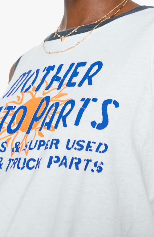 Mother The Strong And Silent Type Auto Parts T-shirt In Blue - Size X-large In White