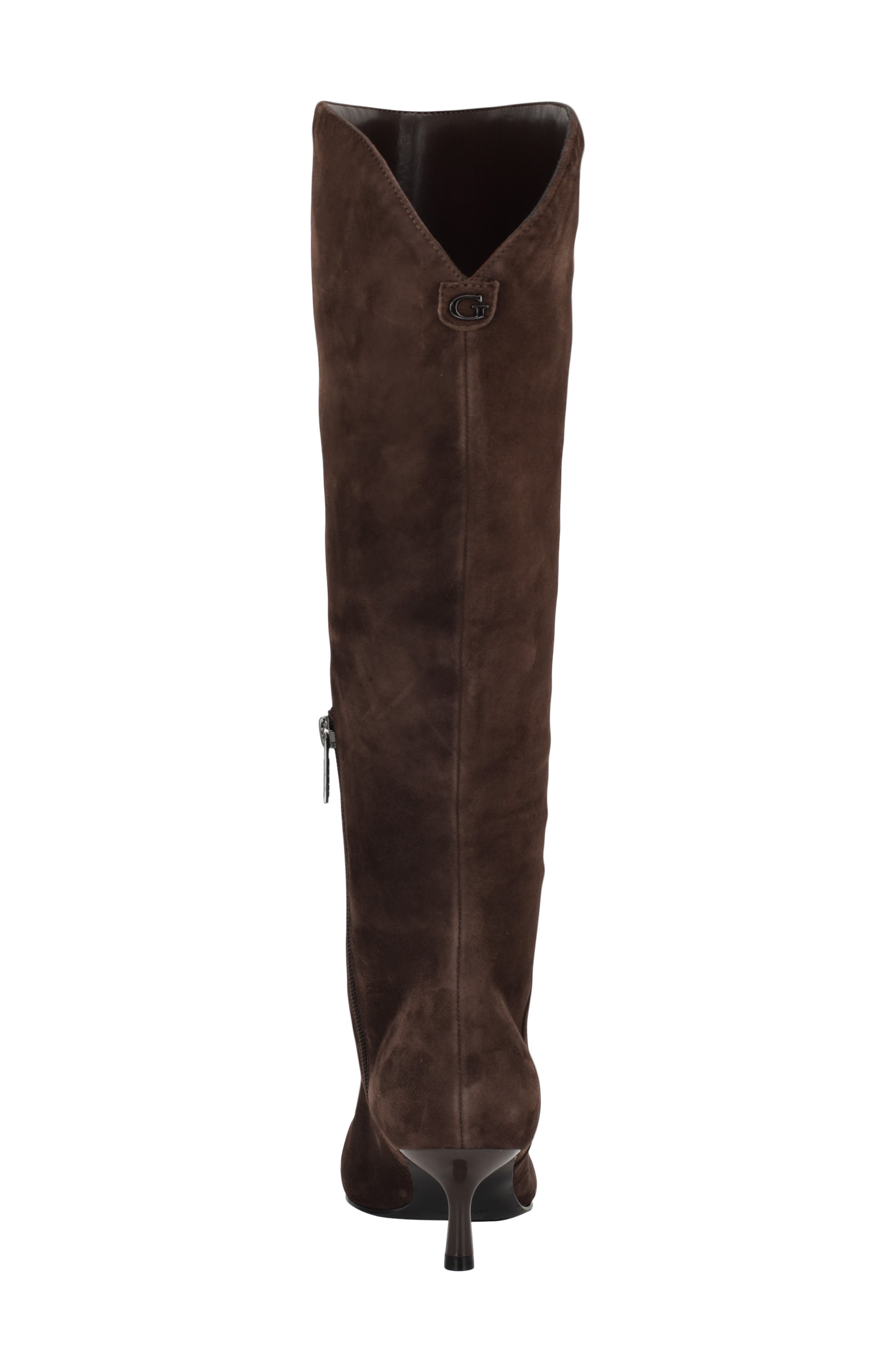GUESS Yania Pointed Toe Boot, Alternate, color, Dark Brown