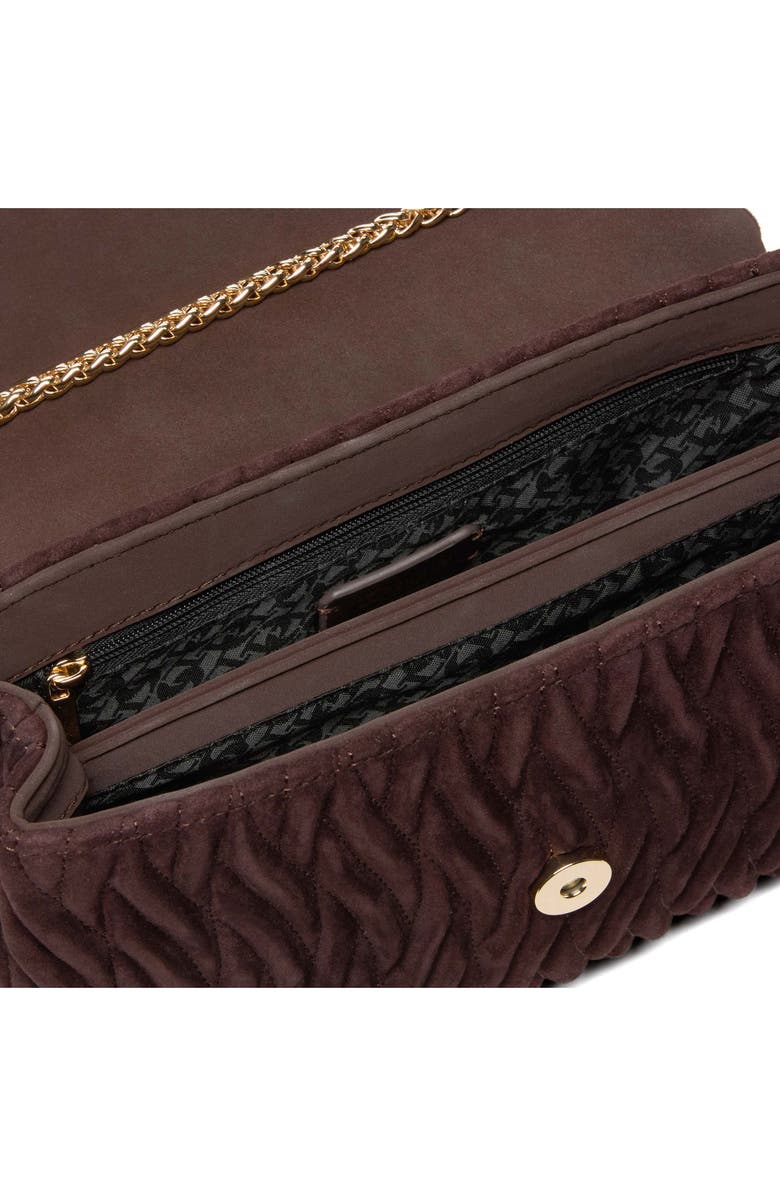 Dune London Darling Matelassé Suede Crossbody Bag, Alternate, color,