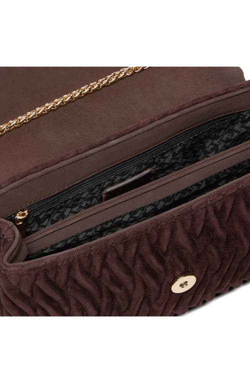 Dune London Darling Matelassé Suede Crossbody Bag In Brown
