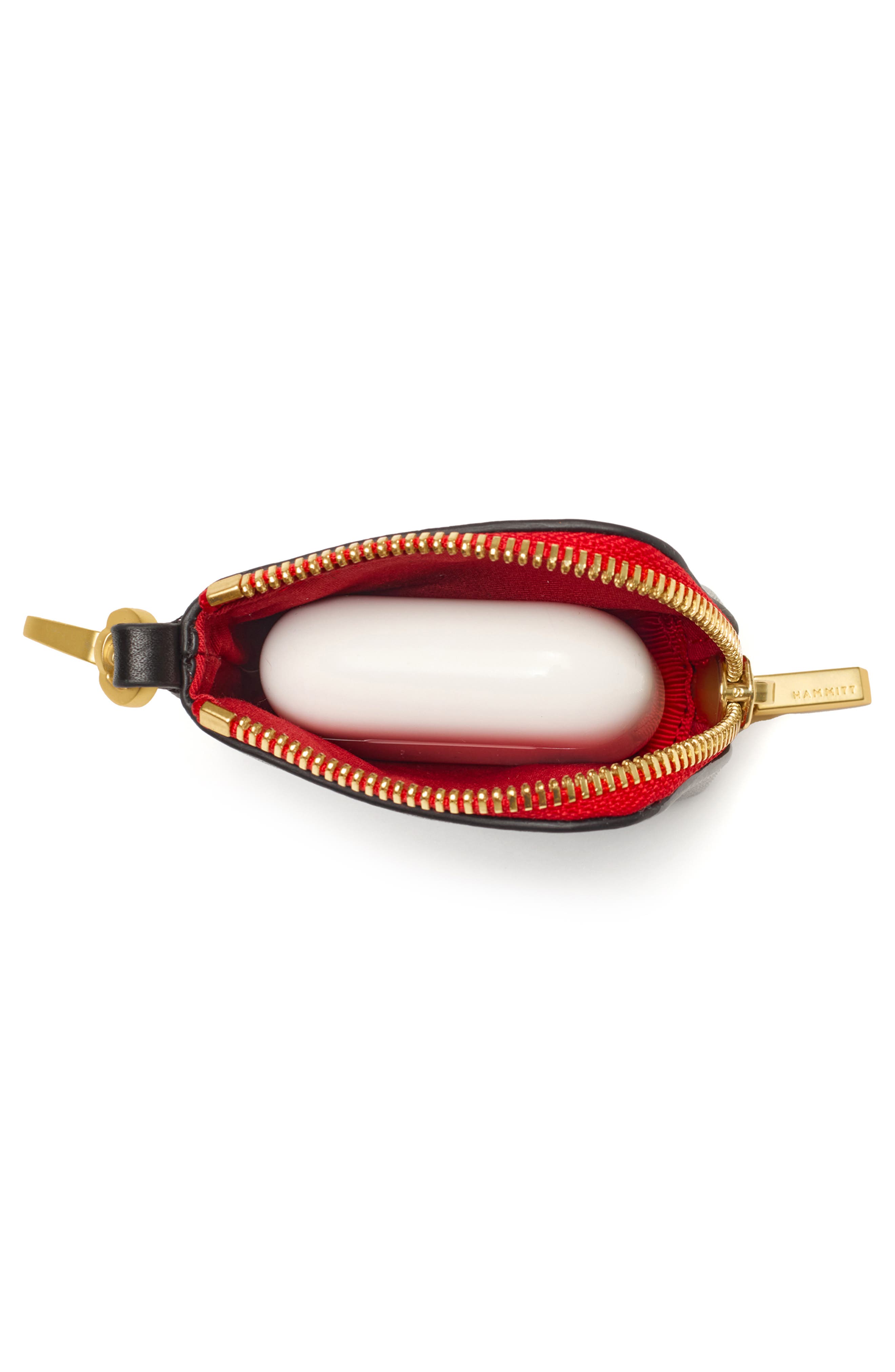 Syd Pouch, Alternate, color, BLACK/ BRUSHED GOLD RED ZIP