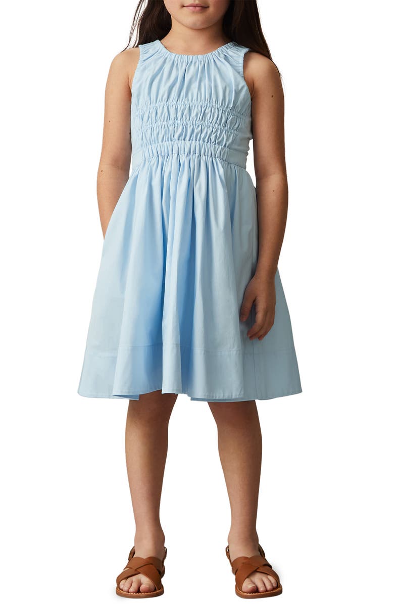 Reiss Kids' Anouk Junior Cotton Dress, Alternate, color, Blue