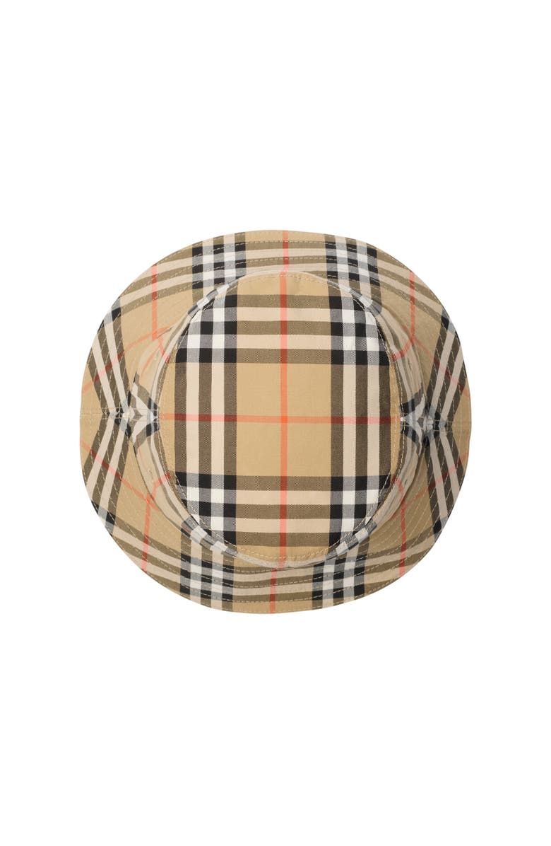 Burberry Kids' Check Cotton Bucket Hat, Alternate, color, Sand Beige