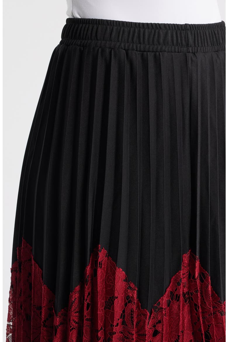 Renly Pleated Lace Skirt, Alternate, color, BURGUNDY