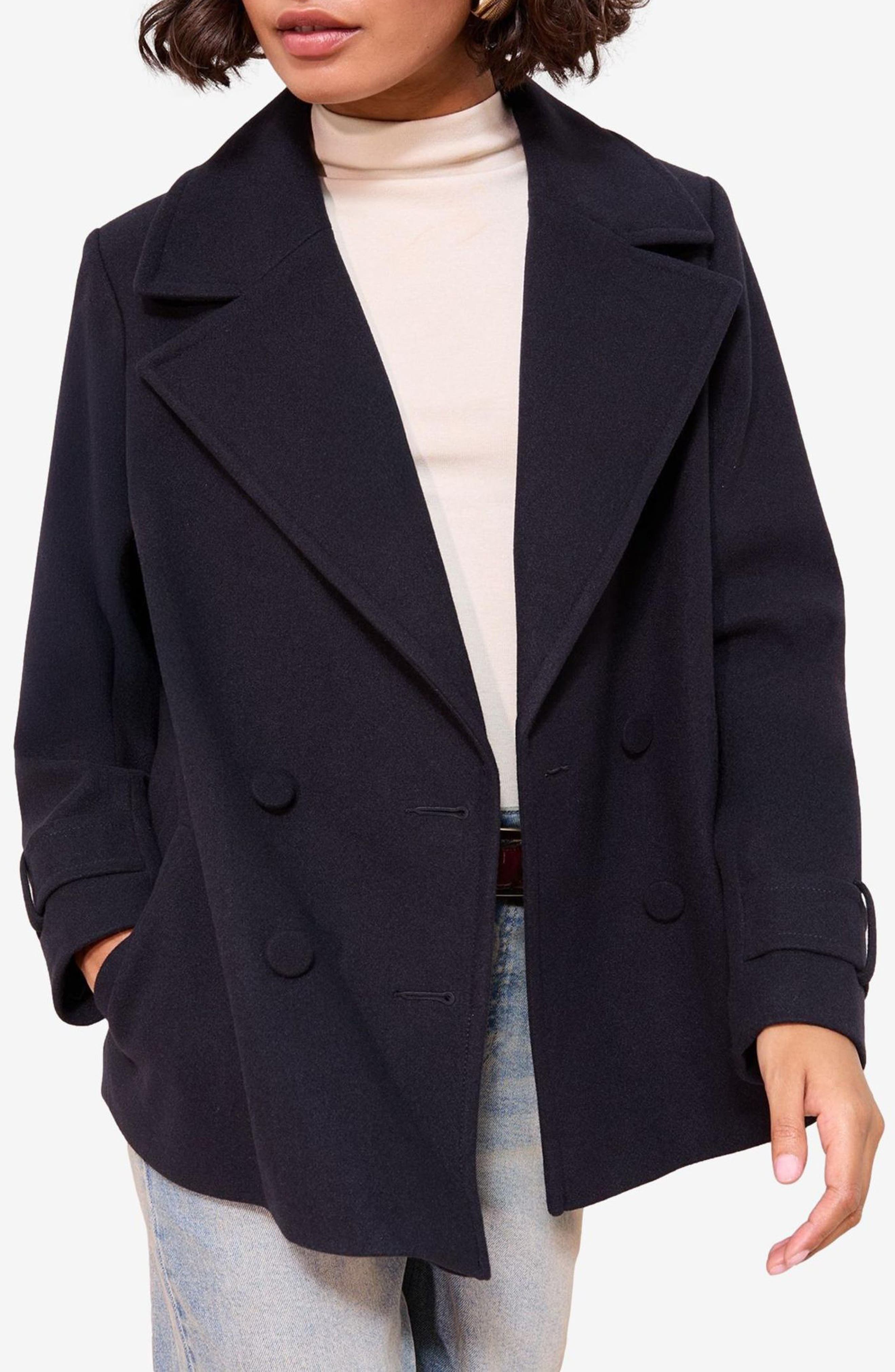 Friends Like These Double Breasted Peacoat in Blue 