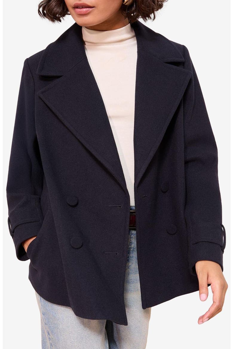 Double Breasted Peacoat, Main, color, BLUE
