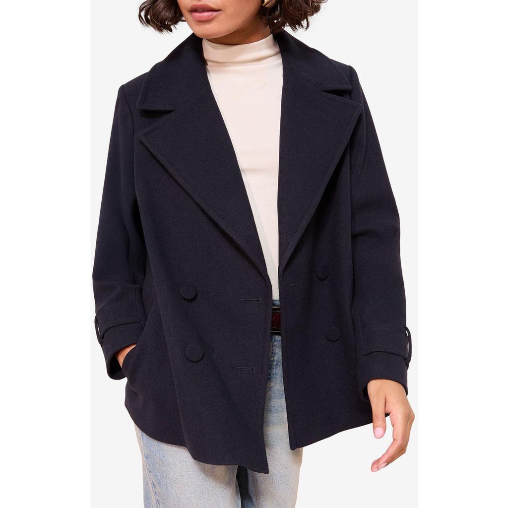 Friends Like These Double Breasted Peacoat In Blue