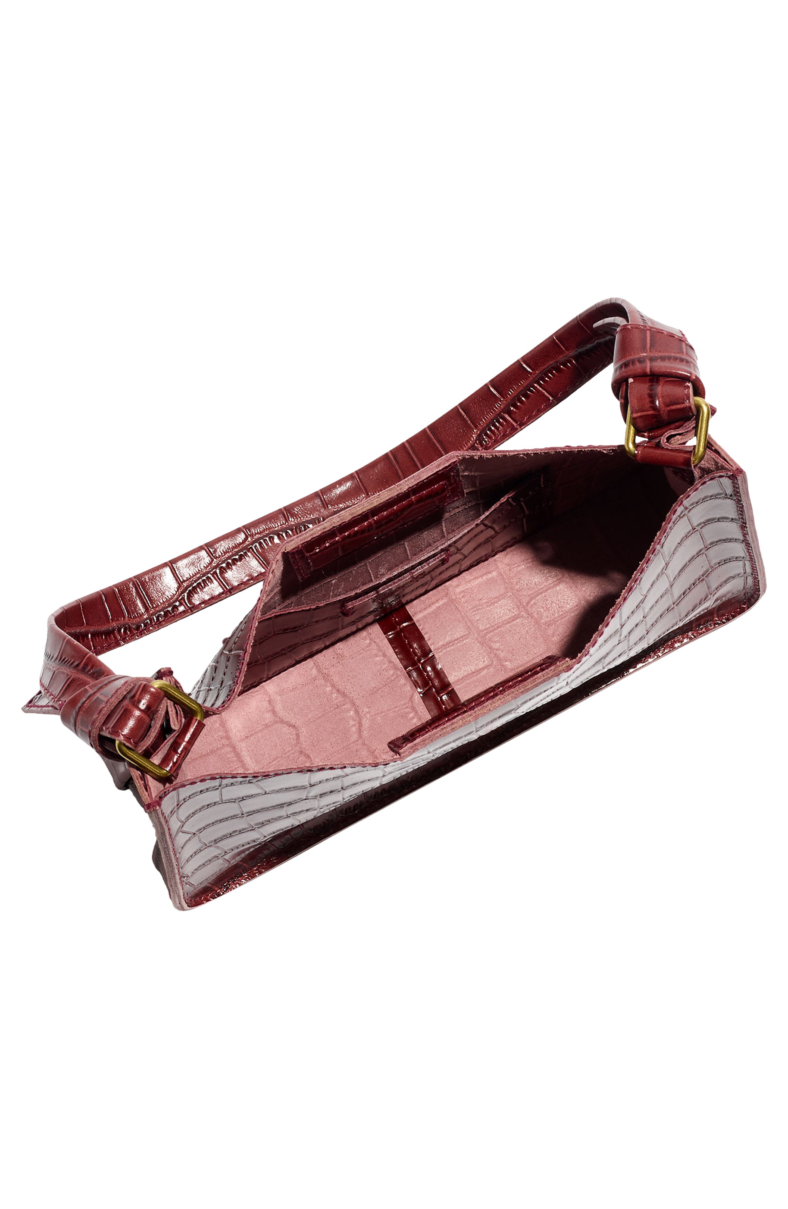 Madewell The Sydney Croc Embossed Hobo Bag, Alternate, color, 