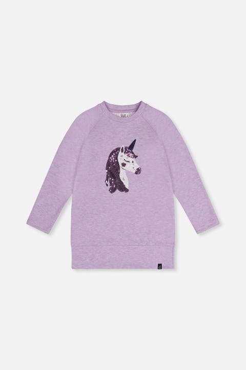 Brushed Jersey Sequin Unicorn Tunic