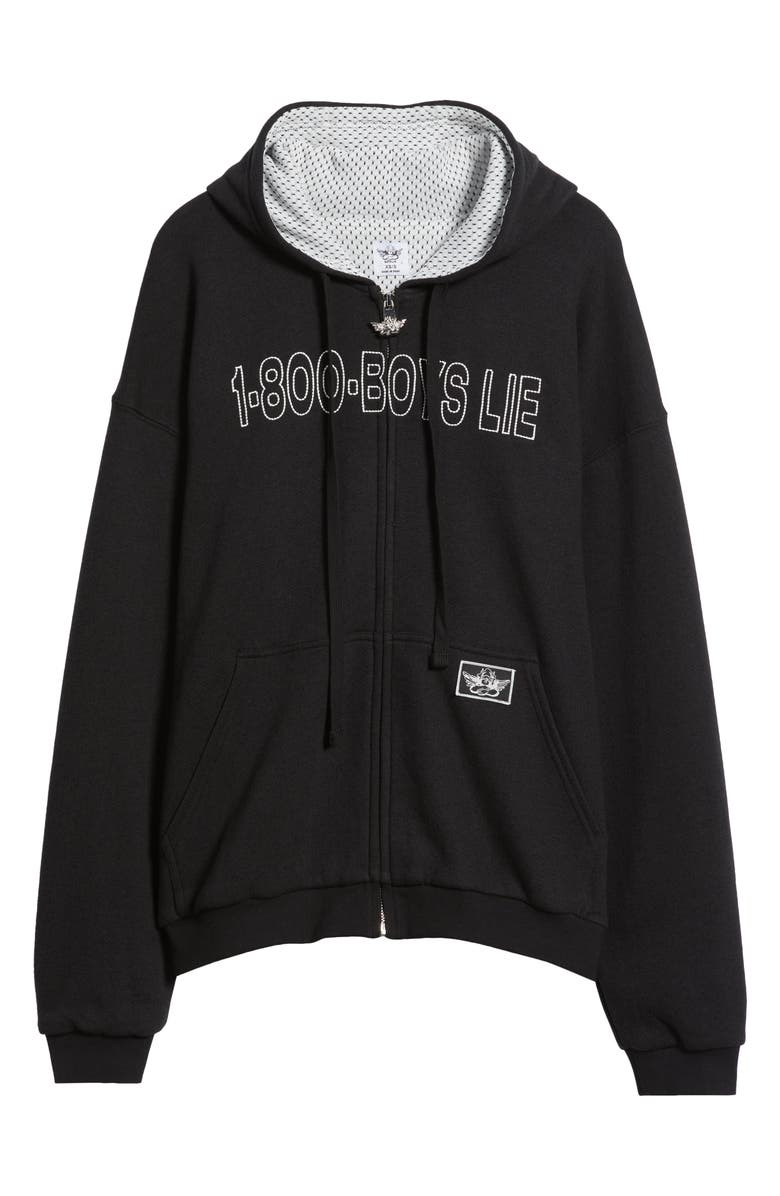 BOYS LIE Disconnected 1-800 Harley Zip Hoodie, Alternate, color, Black