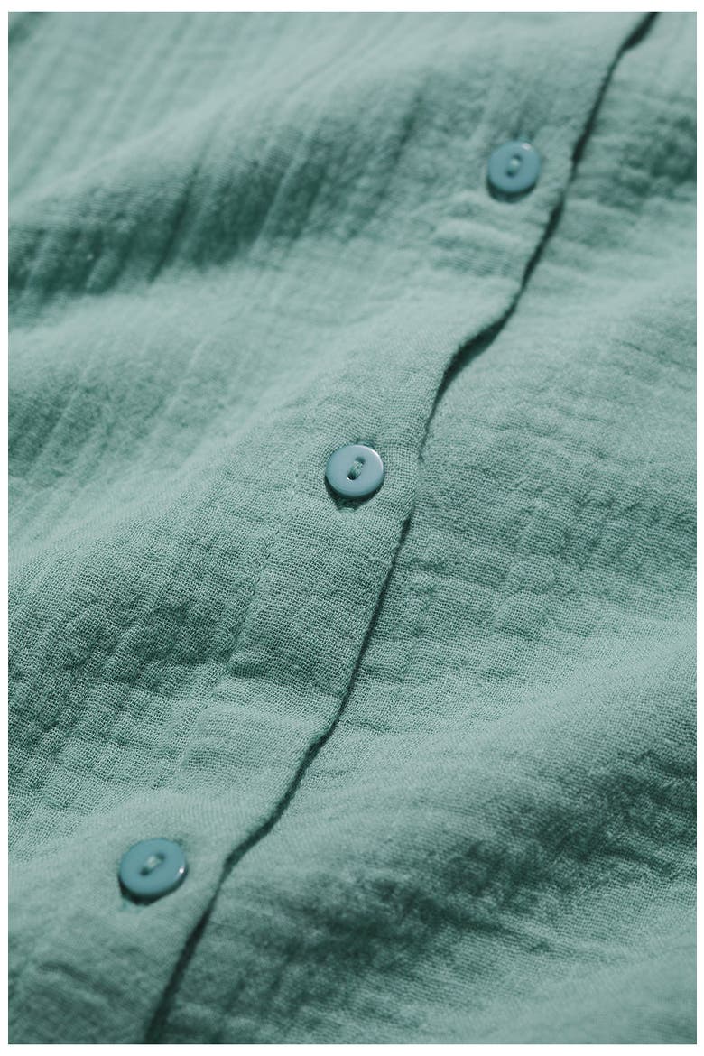 Shore Patch Organic Cotton Button-Up Top, Alternate, color, SARDINE