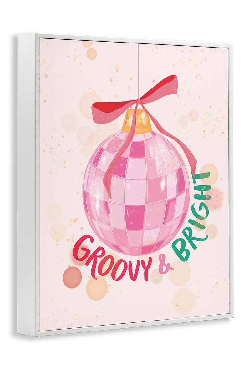 Stupell Industries Groovy & Bright Framed Canvas Wall Art, Alternate, color, Purple