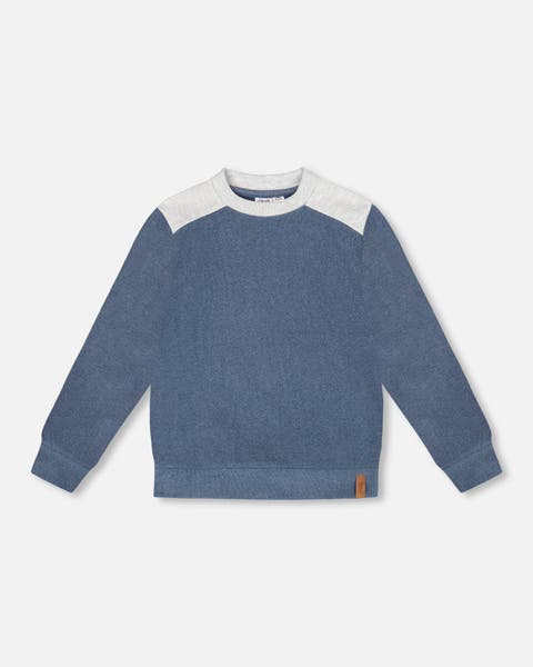 Super Soft Long Sleeve Flat Back Rib Top with Elbow Patches (Toddler & Little Kid)