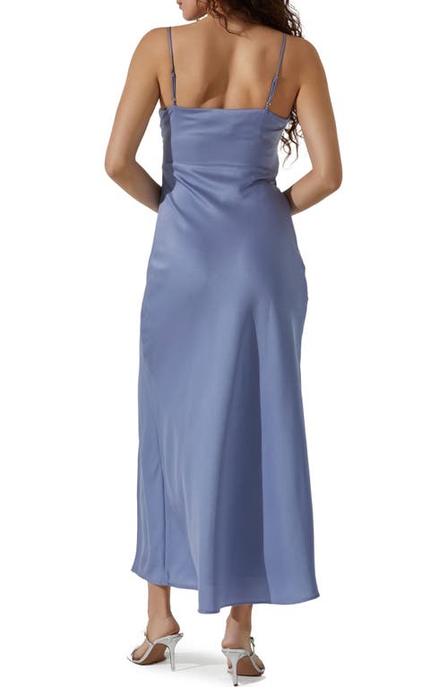 Astr The Label Satin Slipdress In Dusty Blue