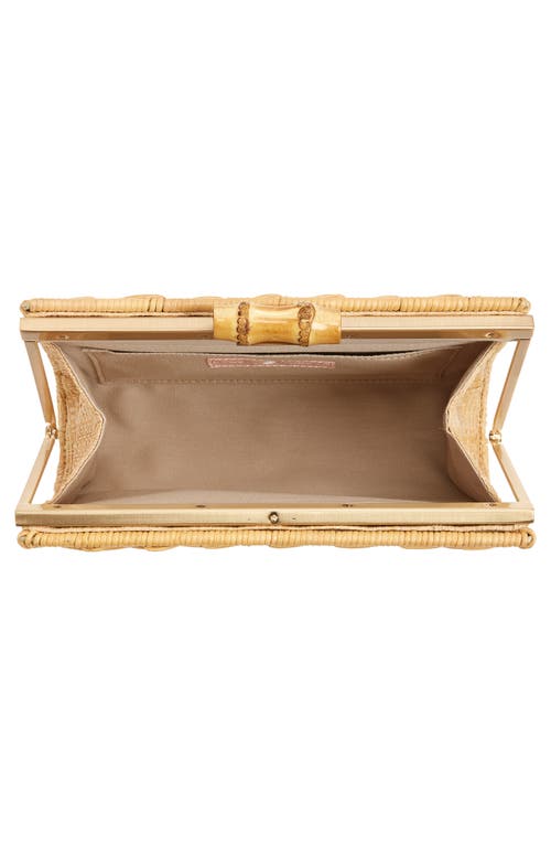 Pamela Munson Petite Rattan Clutch In Brown