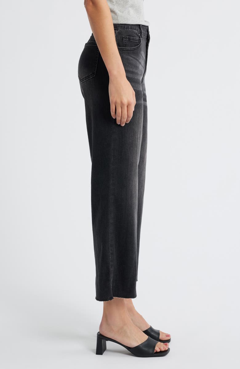 APNY Crop Raw Hem Wide Leg Jeans, Alternate, color, Black