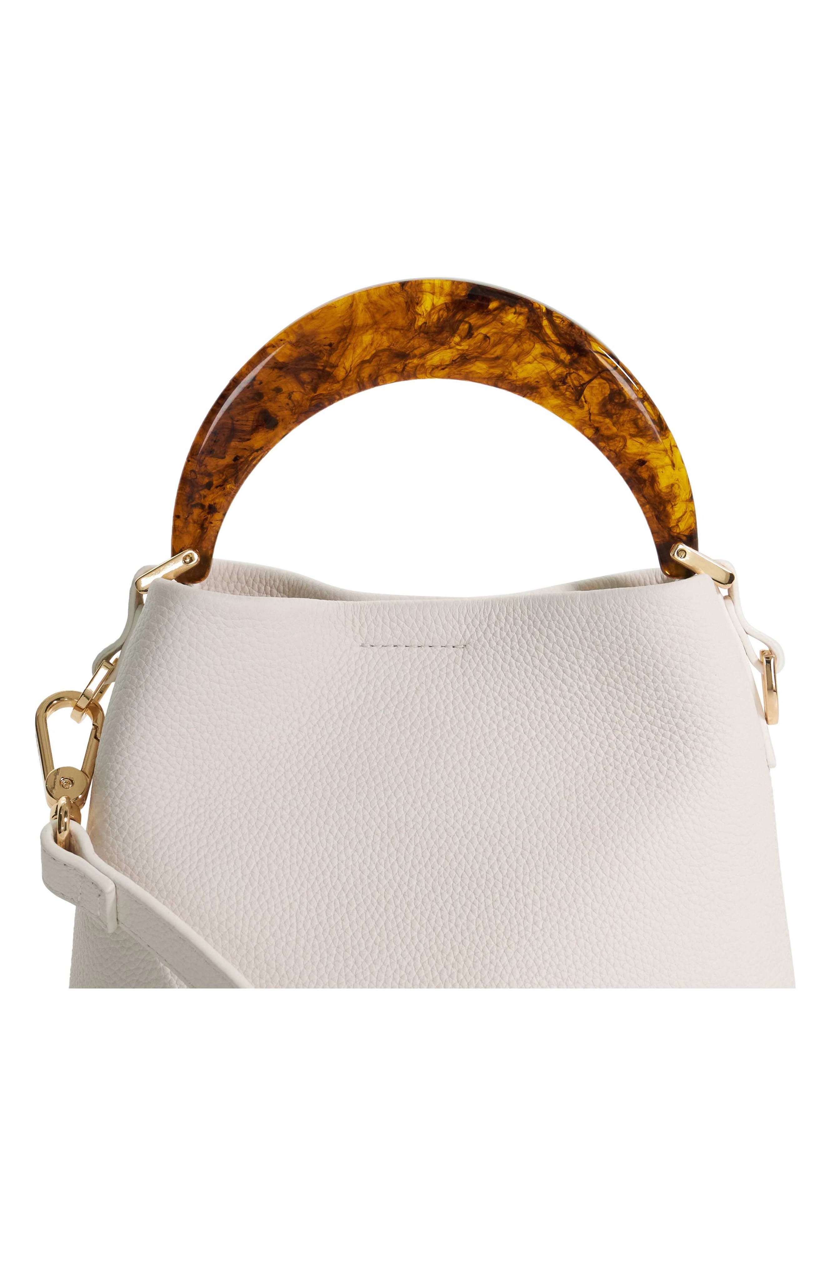 Dune London Dharla Leather Top Handle Bag, Alternate, color, White