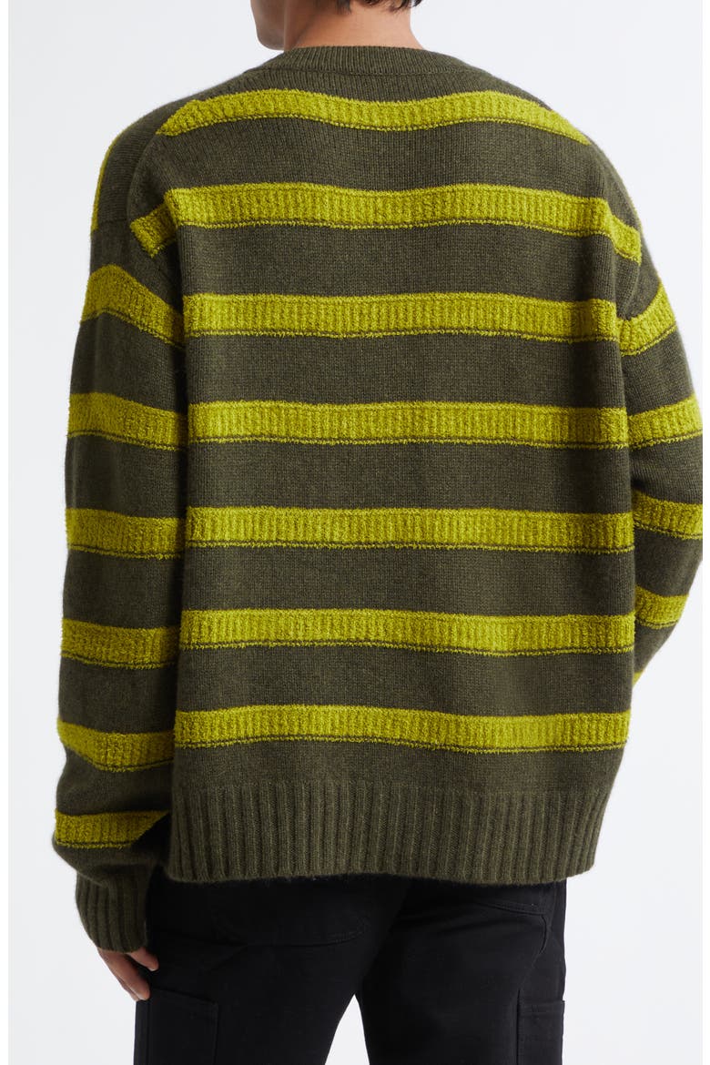 Ridgeline Stripe Oversize Cashmere Sweater, Alternate, color, SNAP PEA STRIPE