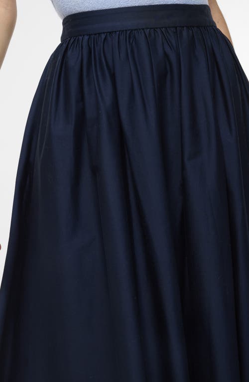 French Connection Sateen Maxi Skirt In Blue