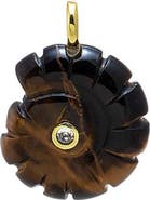 BY ADINA EDEN Colored Natural Stone & CZ Bezel Shell Charm