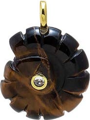 BY ADINA EDEN Colored Natural Stone & CZ Bezel Shell Charm