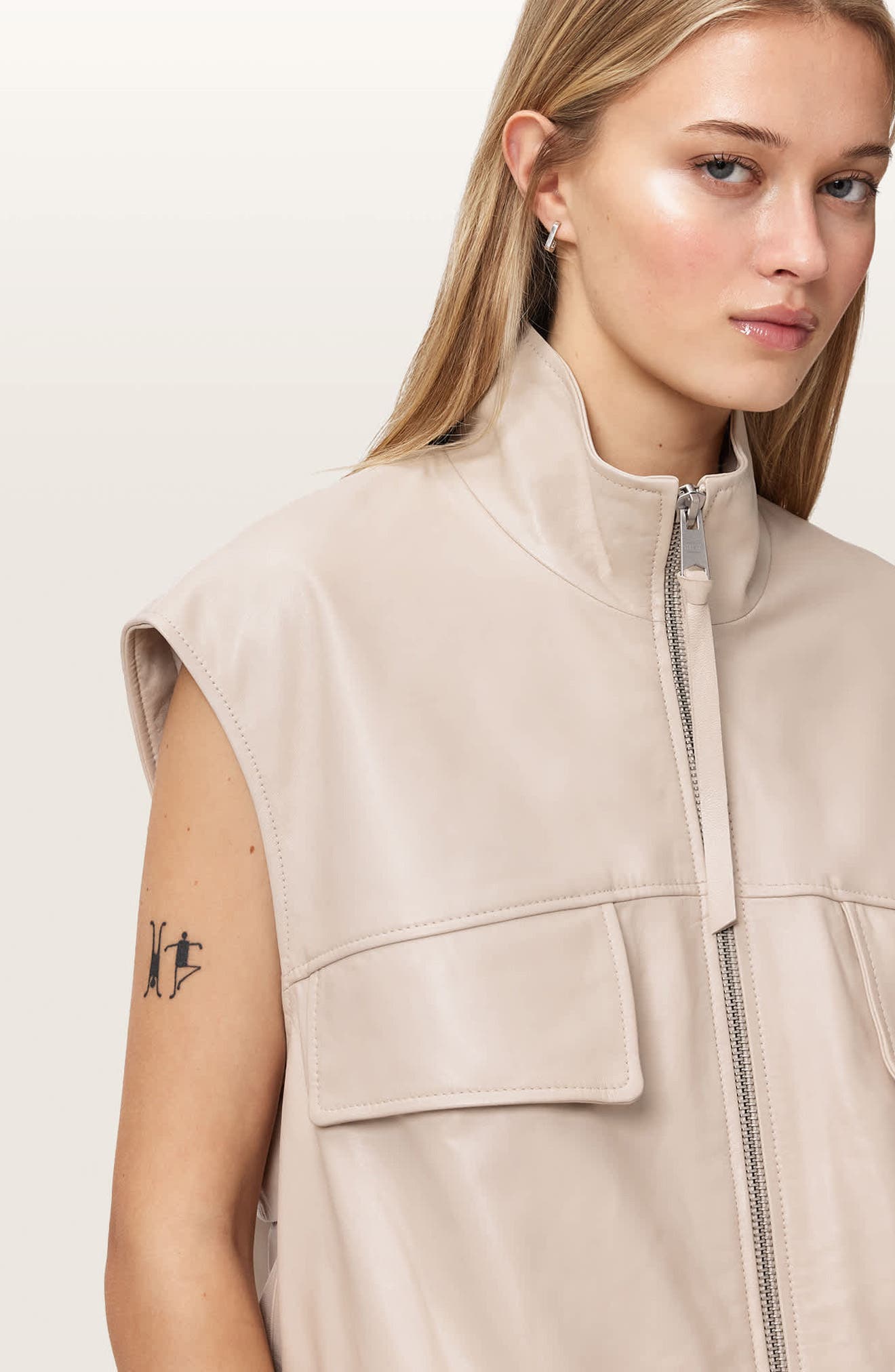 Flor Zip-Up Leather Gilet (Women) | Nordstrom