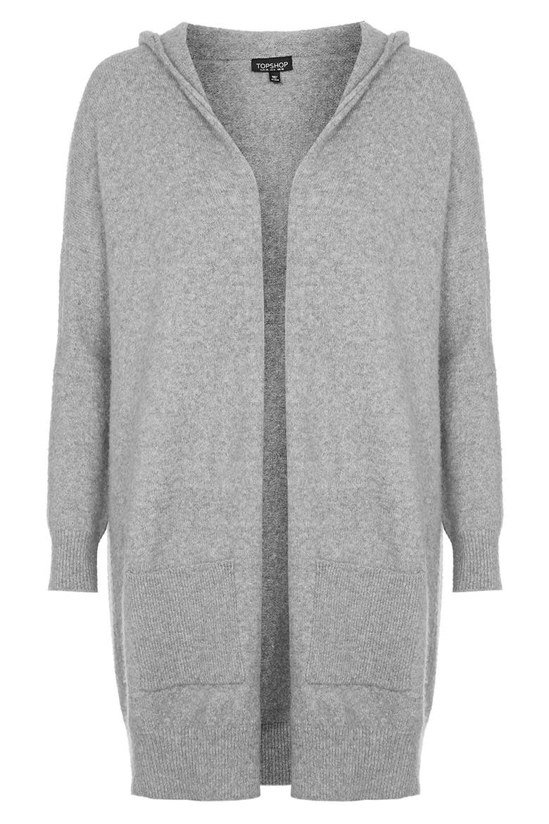 Open Front Hooded Cardigan, Alternate, color, GREY
