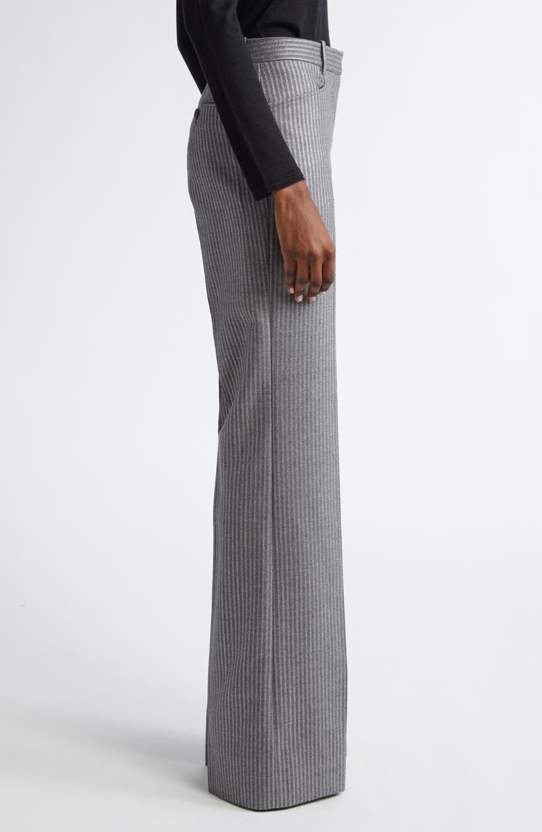 TOM FORD Stripe Wide Leg Flannel Trousers, Alternate, color, 