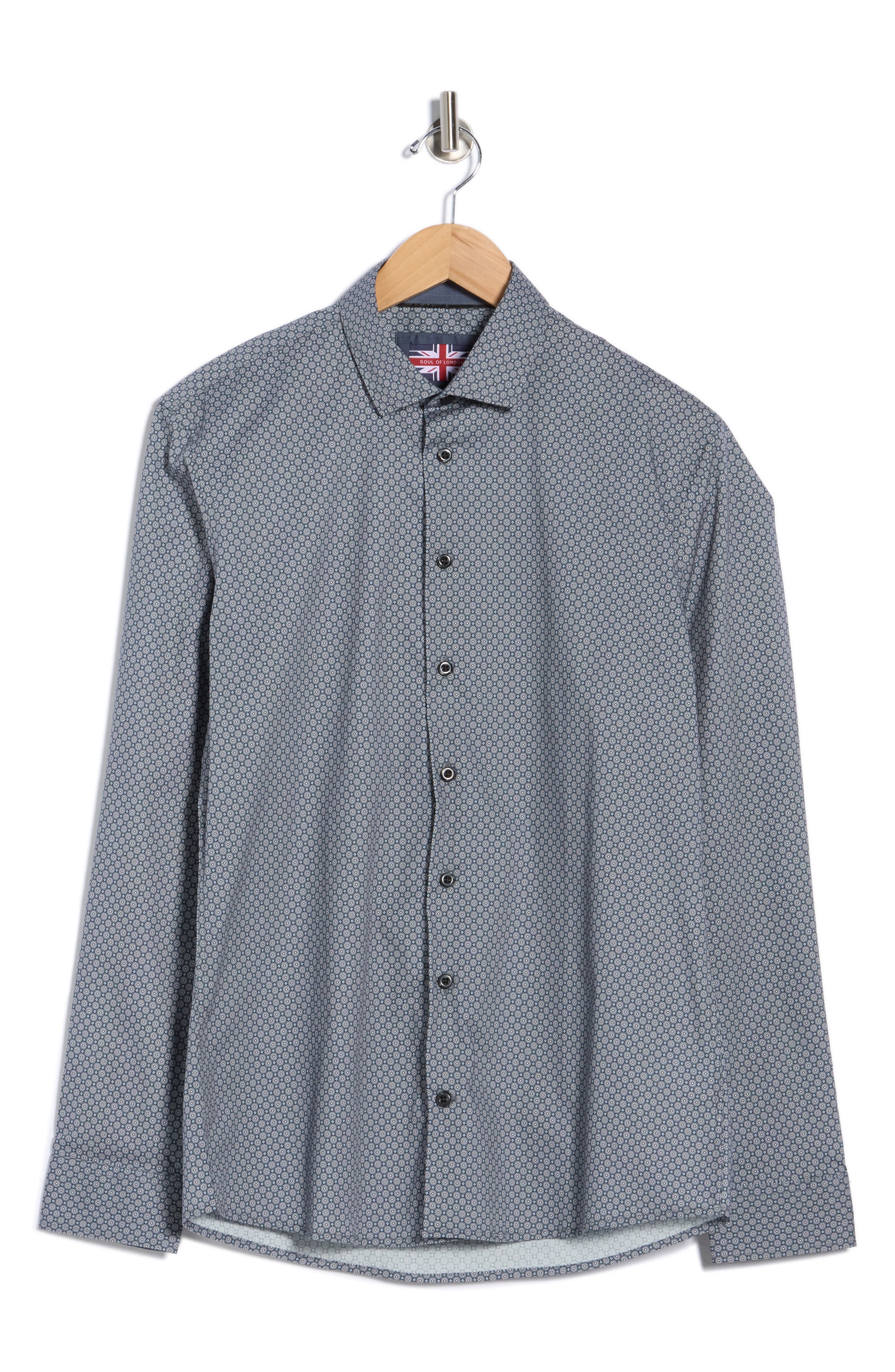 SOUL OF LONDON Stretch Cotton Sport Shirt