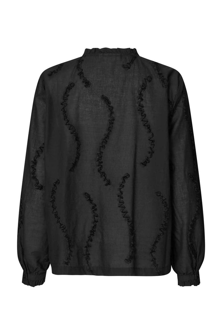 MaDolvira Ruffle Detail Blouse, Alternate, color, Black