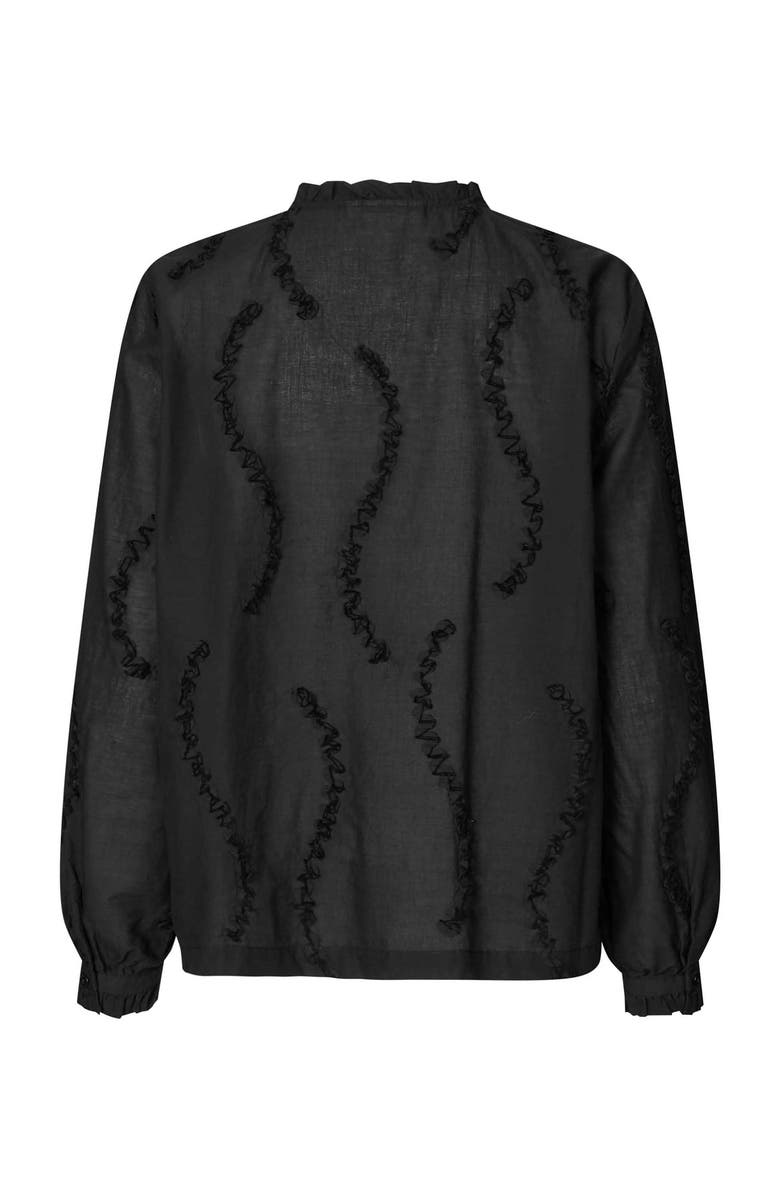 Masai Copenhagen MaDolvira Ruffle Detail Blouse, Alternate, color, Black