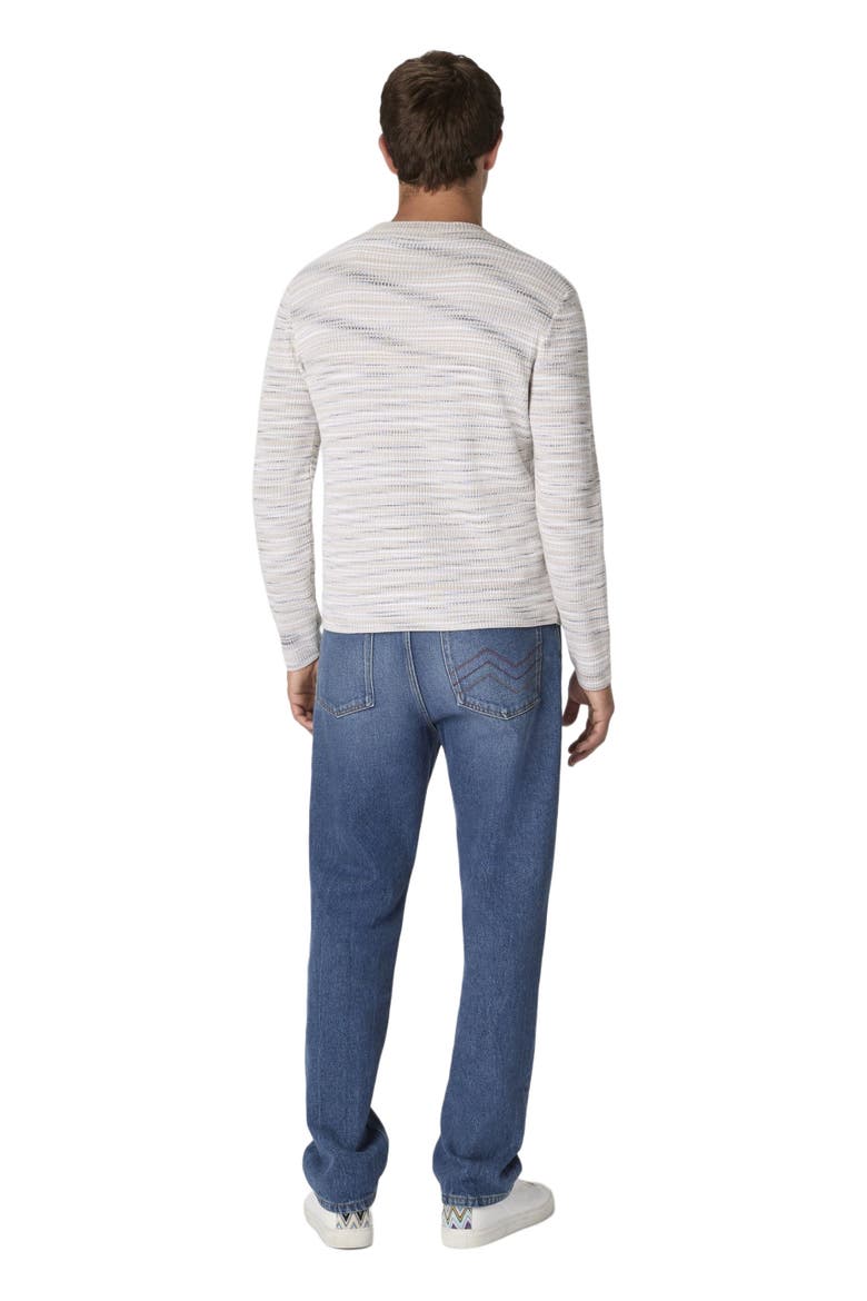 Ribbed Crew-neck Space-dye Cotton Pullover, Alternate, color, Multicoloured
