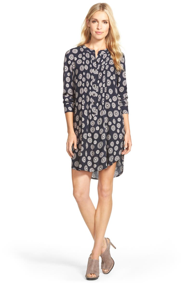 Shirttail Hem Tunic Dress, Main, color, NAVY
