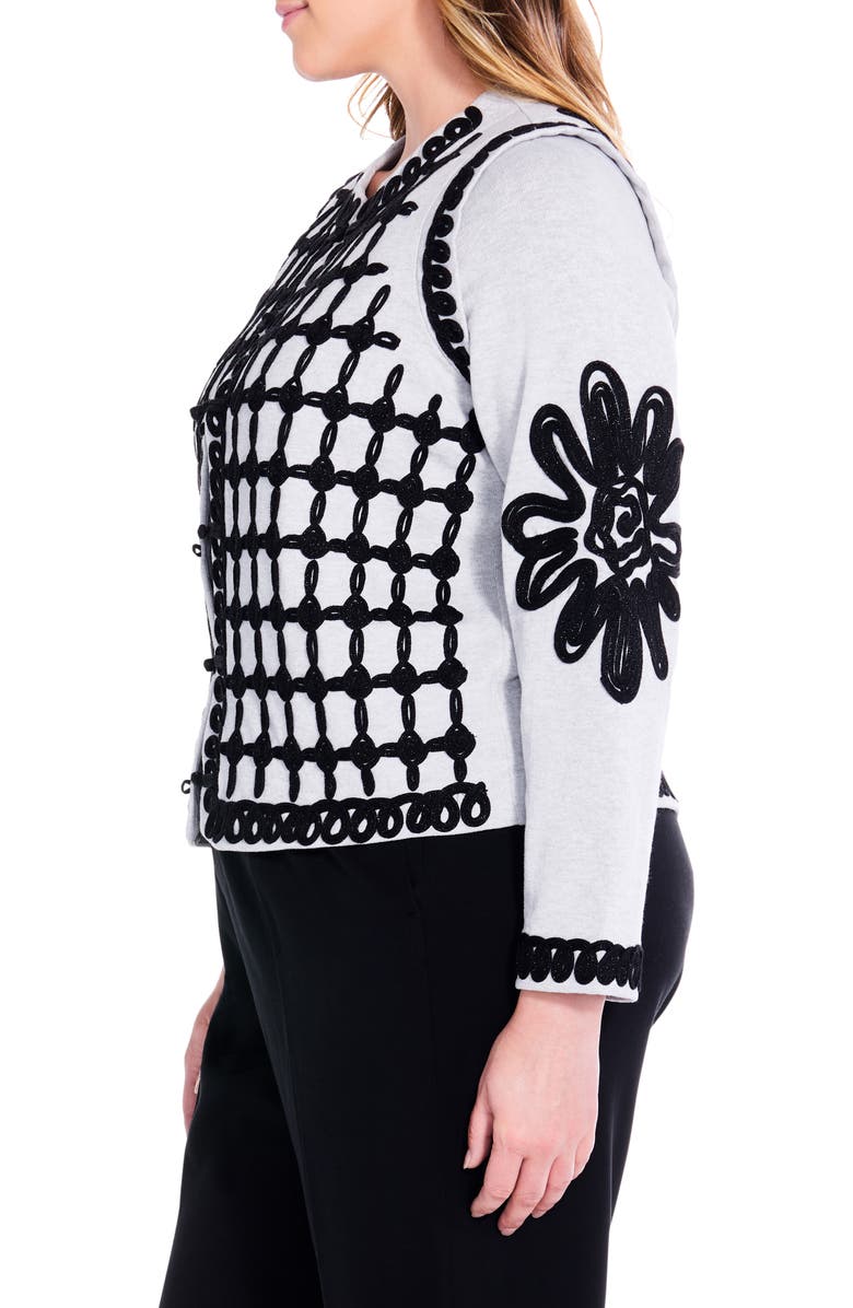 NIC+ZOE Romantic Soutache Knit Jacket, Alternate, color, 