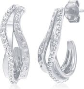SIMONA Cubic Zirconia Wavy Hoop Earrings
