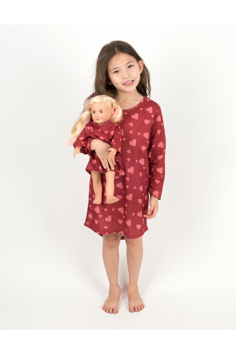 Hearts Nightgown & Matching Doll Nightgown, Alternate, color, MULTI