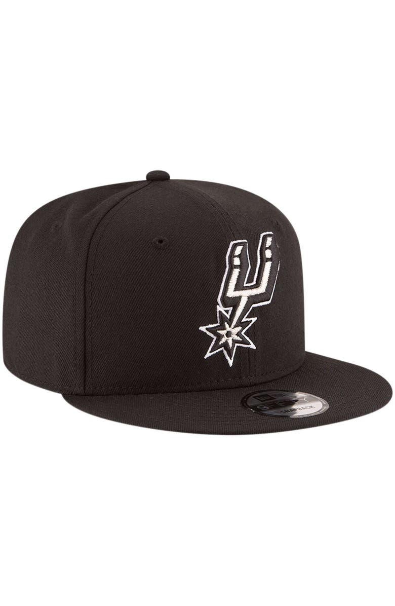 New Era Men's New Era Black San Antonio Spurs Official Team Color 9FIFTY Snapback Hat, Alternate, color, 