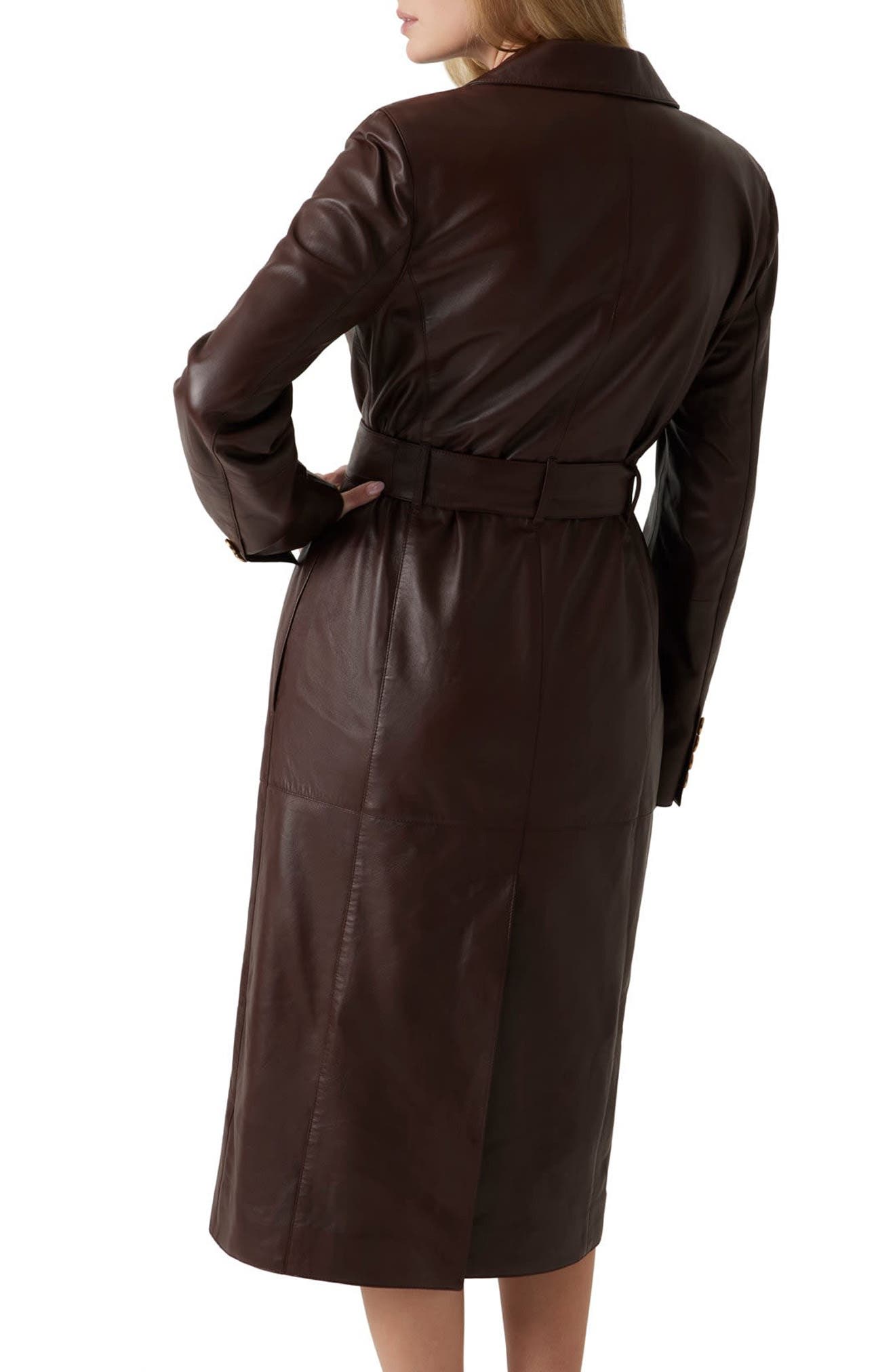 Lana Long Leather Coat - image 2